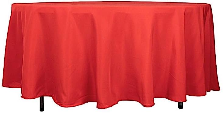 Miniatura 1 de Balsa Circle Mantel redondo rojo de 108 pulgadas de tela de poliéster de alta calidad para bodas, fiestas, banquetes, recepciones, eventos, cocina,