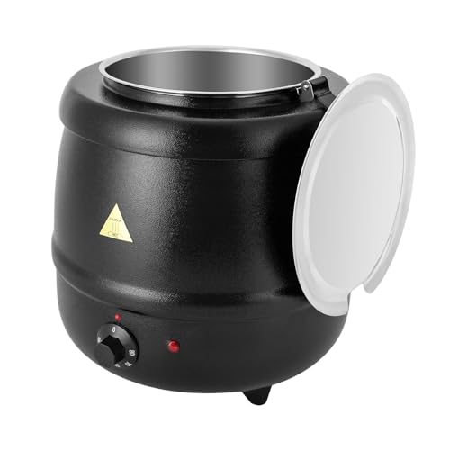 Marmite à soupe électrique de 10 litres avec insert amovible en acier inoxydable, réglable de 35 à 80 °C, chauffe-soupe pour buffet, restauration,...