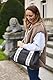CHILDHOME, Baby Wickeltasche, Mommy Bag, inkl. Baby Wickelauflage, viele Fächer, Kinderwagenaufsatz, Schultergurt, Kunstleder, 22L, Mommy Club Signature, Canva Schwarz
