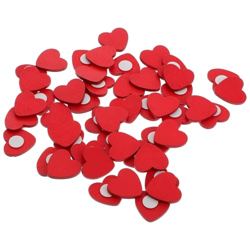 EPIGEIST Pegatinas de Madera en Forma de Corazón 50 Piezas 13X13X2 MM para Manualidades DIY Etiquetas Adhesivas Decorativas para Scrapbooking San Valentín y Bodas