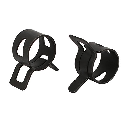 Sourcingmap 20 Pcs 13mm Spring Type Action Fuel Hose Pipe Low Pressure Air Tube Clip Clamp, Black - Image 2