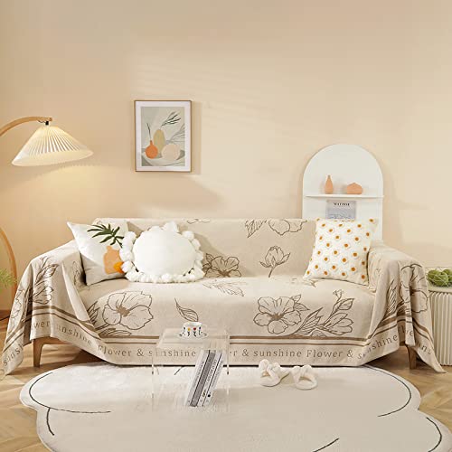 Stacypik Soft Reversible Sofa Cover Vintage Garden Sectional Couch Cover Blanket For Pets Kids Children Dogs Cats,Thick Farmhouse Boho Couch Protector For 3 Cushion Couch,Decorative For Couch-71"X134" #TOP2