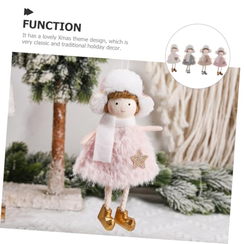 Muñecas colgantes de peluche jojofuny para el árbol de Navidad en un set de 4 piezas 5