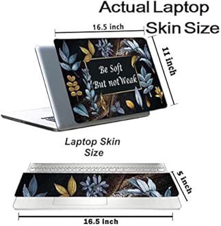 Floral D25 Top+Wrist Pad Vinyl Laptop Skin/Sticker/Cover for 17 to 17.3 Inches Laptops Laminated-Removable-HD Quality Compatible for Hp-Dell-Sony-Lenovo-Asus etc.(16.5x11 Inches)