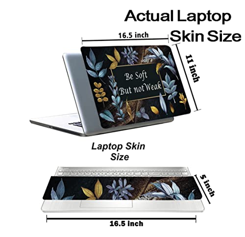 Floral D25 Top+Wrist Pad Vinyl Laptop Skin/Sticker/Cover for 17 to 17.3 Inches Laptops Laminated-Removable-HD Quality Compatible for Hp-Dell-Sony-Lenovo-Asus etc.(16.5x11 Inches)