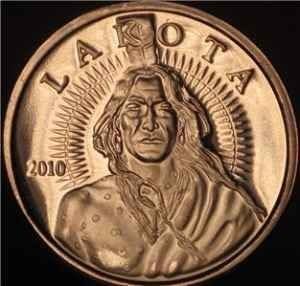 2010 Lakota 1 AVDP oz Fine Copper Rounds (Roll of 20)