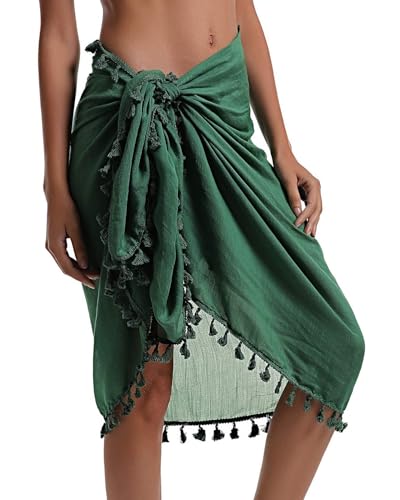 Image of Eicolorte Sarong Cover Up Womens Beach Cover Up Bikini Bathing Suit Swimsuit Swimwear Coverup Sarong Pareo Wraps for Women