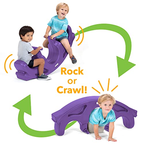 Image of Simplay3 Rock and Roll Teeter Totter Seesaw - Rocking Fun for Two Toddlers or Kids Ages 18 Months to 5 Yrs- Purple, Made in USA