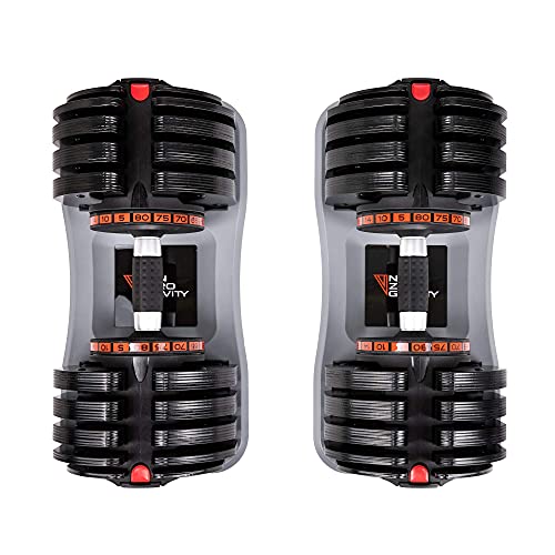 Nonzero Gravity PowerDyne Adjustable Dumbbell Weights (Coal 80lbs (Set of 2)) - Thumbnail 2