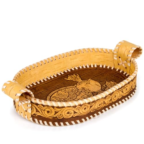 Birch Bark Bread and Pastry Basket, Bread Storage Container and Fruit Basket for Serving Set (Serving Basket)