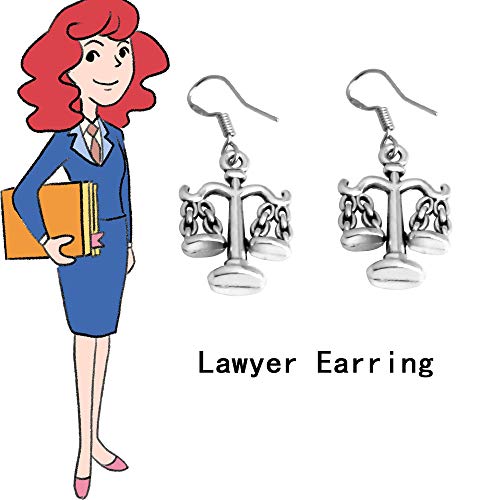 Aktap Attorney Lawyer Earrings Gift Scales Of Justice Earrings Libra Earrings Jewelry Law School Graduation Gifts (Lawyer Earrings) #TOP5