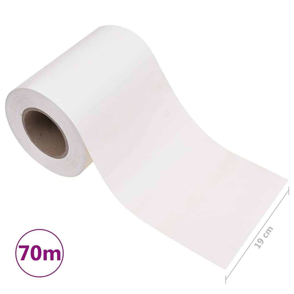 vidaXL Panel de Valla Jardín Patio Exterior Barrera Cercado Rollo Pantalla Privacidad Decorativa Cerca Tira Duradero de PVC Blanco 70x0,19 m
