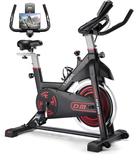 Lugia Hometrainer - Fitness Fiets - Led Display - Verstelbaar Zadel - 0-100% weerstand niveaus - Hartslagfunctie - Max 130kg - Extreem Stil