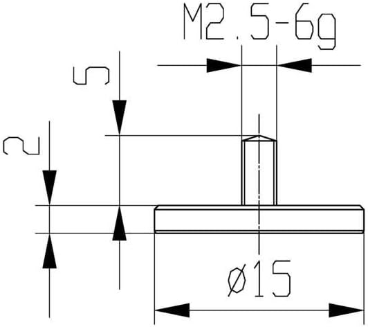 Measuring insert for dial gauge, diameter 15 mm, type: 102, stainless steel, 573/11 15