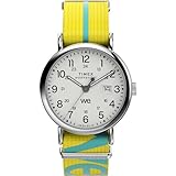 Timex Men's Weekender 40mm Watch - Yellow Strap White Dial Silver-Tone Case