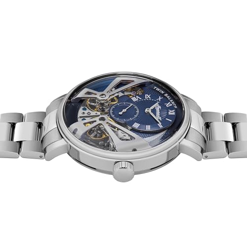 Ingersoll The Tennessee 45 mm Automatic Herrenuhr mit blauem Zifferblatt und silberfarbenem Edelstahlarmband – Bild 3