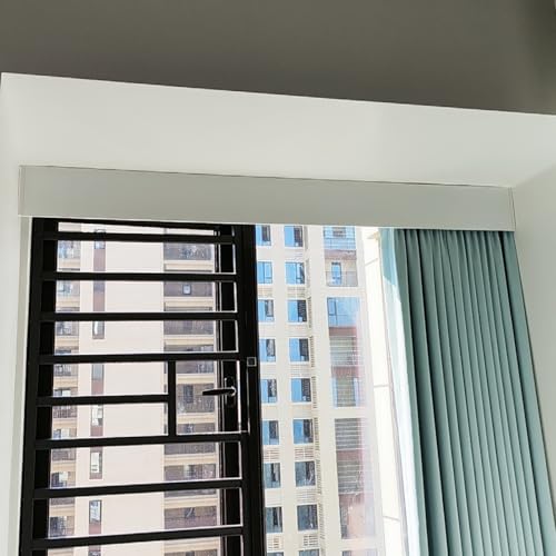 Cenefa de cortina para ventana salediza en dormitorios modernos de techo