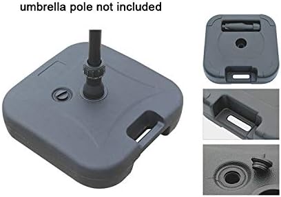 Homatz Parasol Base Umbrella Stand - Offset Patio Banana Parasol Base, cantilever parasol, Square Base Set, garden parasols, Easy-Fill Spouts with Water or Sand (Square style 22kg)