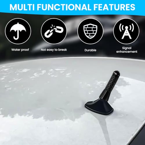 Image of STHIRA Short Antenna for Car 1.37 Inch Carbon Fiber Decorative 2PCS | Exterior Styling, Roof and Trunk Use, Compact Profile, Carbon Fiber Style Finish, Two Piece Set