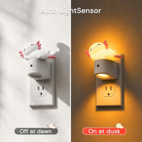 Image of L LOHAS LED Night Lights Plug into wall, 3D Axolotl Night Light for Kids