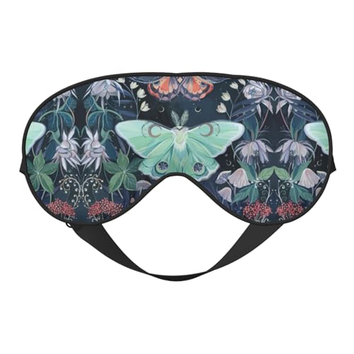 美しい蛾の睡眠マスク、睡眠用アイマスク、完全に調節可能なストラップアイカバー レディース/メンズ