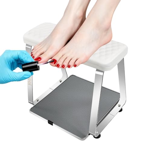 JODSONE Pedicure Foot Rest for Nails Tech with Soft Cushion Pedicure Stool Nail Stand Detachable Stainless Manicure Foot Rest for Home and Salon Use Pedicure Station