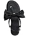 Karl Lagerfeld Paris Women's Cristi Studded Bow Thong Flip Flop Sandal Slide, Black, 9.5