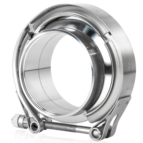 LWNWPPER 2.5 inch V Band Clamp Exhaust V Band Clamp 2.5 inch with Male Female Flanges 304 Stainless Steel(1pcs).