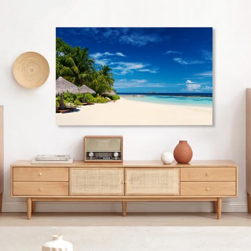 HSTANGKY Copertura Per TV Protezione Per Display TV Copertura Antipolvere Ultra Morbida Per TV Interni Per Schermi Piatti/curvi Protezione Elastica Per Monitor TV Blue Print-ocean4||75inch