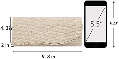 Queena Womens Shiny Sequins Evening Clutch Envelope Handbag Chain Purse for Wedding Party Prom Gift for Mom Wife Girlfriend Gold, 4189 Gold, one size - Image 2