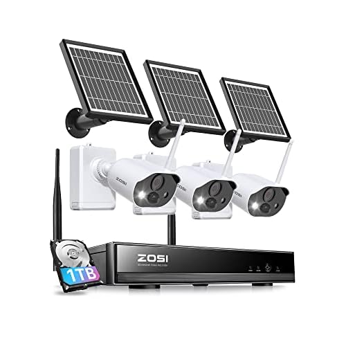 ZOSI 4MP Kit Cámaras de Vigilancia WiFi 8CH H.265+ Grabador NVR Inalámbrico con 6X Cámaras Impermeables, Visión Nocturna, Alarma de Movimiento, 2TB HDD Incluido Blanco 6x C186 Cámara WiFi