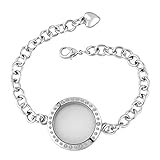Corykeyes Glass Living Memory Link Locket Bracelet For Floating Charms (30mm Round Shaped)