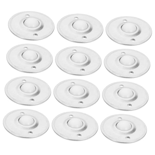 SOLUSTRE 12pcs Ball Casters Ball Bearing Nylon Roller Wheel Flying Saucer Ball Small Appliance Accessories Roller Ball for Furniture Replacement Universal Wheel Ball Steel Silver