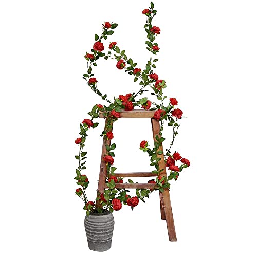 Eternal Blossom Fake Peony Wreath 1.8M Artificial Rose Vine For Front Door Garden Party Decoration Vine Wedding Home Decor (Red) #TOP1