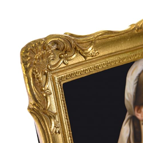 Image of Saysmile Vintage 8x10 Picture Frame Gold, Textured Antique Picture Frames with Embossed Flower Design, Ornate Frame for 8x10 Photo, Resin Antique Frames Tabletop & Wall Hanging, Home Decor