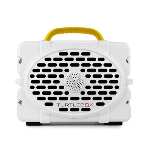 Image of Turtlebox Original Gen 3: Portable Outdoor Bluetooth Speaker - Ultra-Loud (120dB), Waterproof (IP67), Rugged, Impact-Resistant, 3-Day Battery | Party Mode: Unlimited Pairing Stereo, White /Yellow