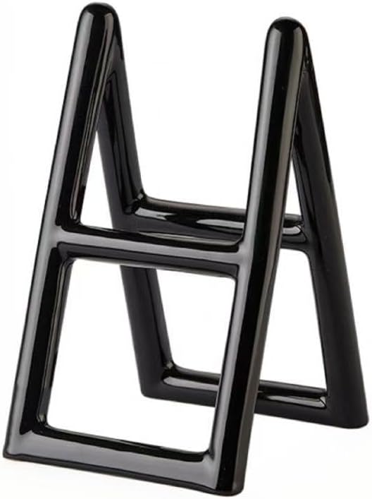 Handmade Ceramic Holder Stand for Toothbrushes, Makeup Brushes, and Pens - Minimalist Design for Bathroom Vanity and Countertops Decor (Black)