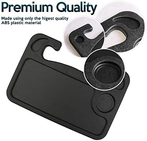 Miniatura 4 de ZONETECH Bandeja multifuncional portátil para el volante del coche y la comida 2-Pack - Mesa negraasiento del vehículo Bandeja de montaje portátil