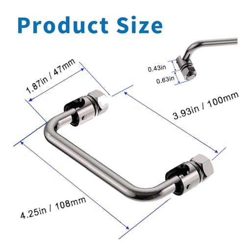 Image of 304 Stainless Steel Folding Pull Handle, U-Shape Folding Metal Cabinet Handles Toolbox Handle,Hole Distance: 3.9Inch Center to Center