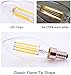 B11 E12 Candelabra LED Bulbs 60 Watt Equivalent, Dimmable LED Chandelier Light Bulbs, Soft White 2700K, 550LM, Decorative Candle Base Filament Bulb for Ceiling Fan, ETL Listed, 12 Pack