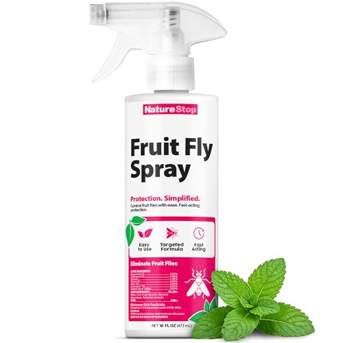NatureStop Fruit Fly Spray, Fast-Acting Fruit Fly Killer for Kitchens & Indoor Use, 16 oz (475mL)