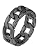 Produktbild U7 Ringe Herren Edelstahl Fingerring Punk Massiv Kettenring Gotik Großer Ring Schwarz Panzerkette Cuban Link Rockerring Statement Ring Street Style Modeschmuck für Männer Damen(Ring Größe 67.2)