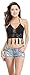 Women's Summer Crochet Crop Top Halter Bikini Bra Bralette, Black