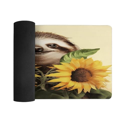 Tapete de escritorio grande Sloth Sunflower antideslizante miniatura 3