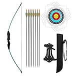 Dostyle Recurve Bow and Arrows Set Teenagers Archery Beginner Gift for Outdoor Archery Training (Green)