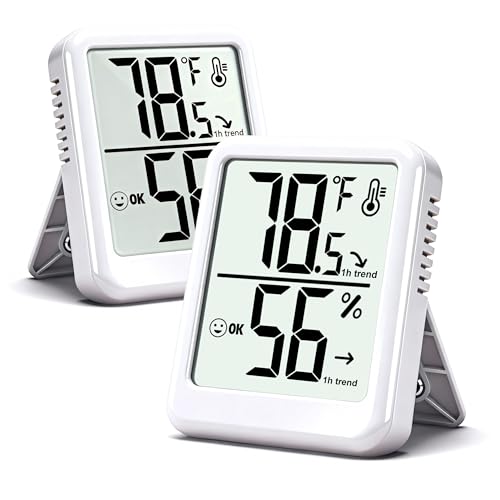 Ayawiss 2-Pack Room Thermometer Indoor Hygrometer for Home, Temperature Humidity Meter, Humidity Gauge, Digital Room Temperature Monitor Sensor for...