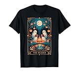 Photo Gallery the reader bookish cute spooky ghost reading book tarot card maglietta Photo Gallery the reader bookish cute spooky ghost reading book tarot card maglietta