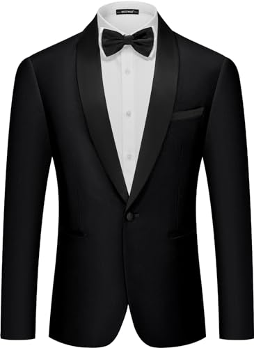 MAGE MALE Mens Tuxedo Jacket Shawl Lapel Suit Jacket Slim Fit Blazer Jacket for Dinner,Prom,Wedding