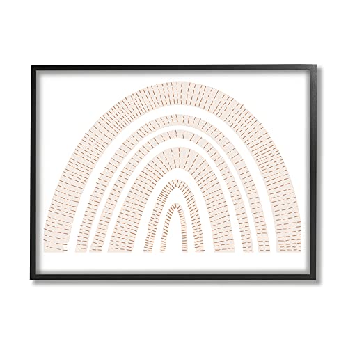 Image of 'Neutral Patterned Rainbow Arches Minimal'| Framed Giclee Art | Stupell Industries | Black, 30 x 24 Inches, Easy to Hang and Sturdy, Made in USA, by Lil' Rue