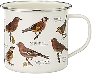 Gift Republic Ecologie Garden Birds Enamel Mug, Aluminum, Multicolor ,GR270086